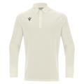 Hutton Shirt LS OFFWHT M Teknisk langarmet poloskjorte